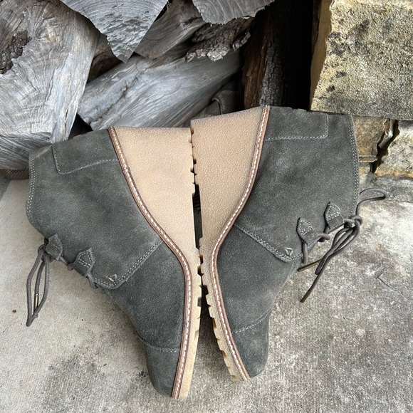 Toms olive green lace up suede ankle women’s boots NWOB Sz-9. F - Picture 8 of 12